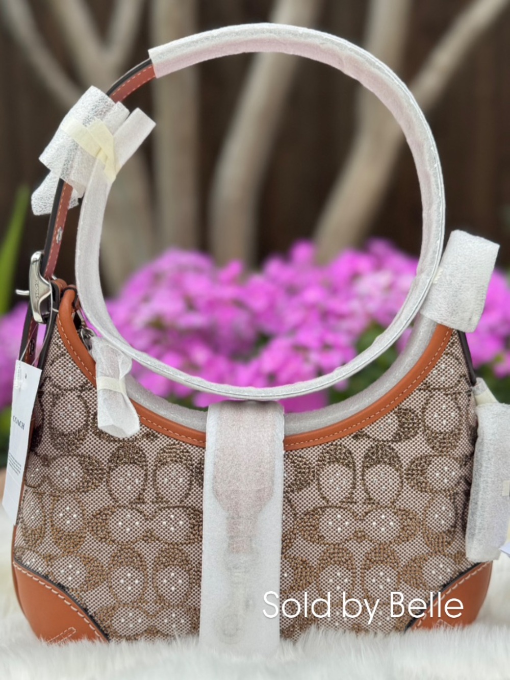 NWT Coach Hamptons Hobo Bag Crystal Signature Jacquard Purse